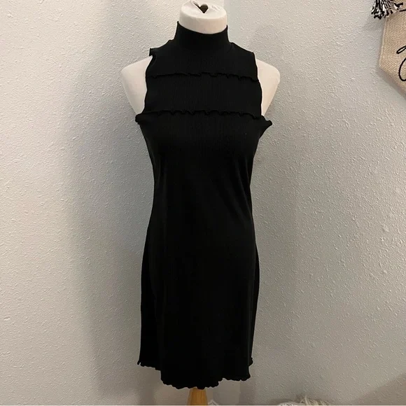 NWT Nasty Gal High Neck Fitted Midi Dress 8 - Picture 1 of 4